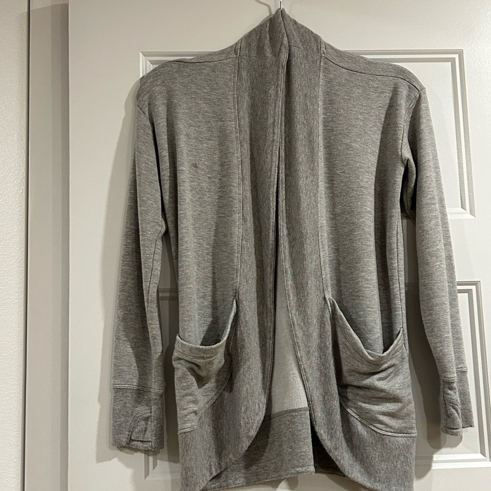 Athleta’s Girl grey sweater.  Size youth 12/L